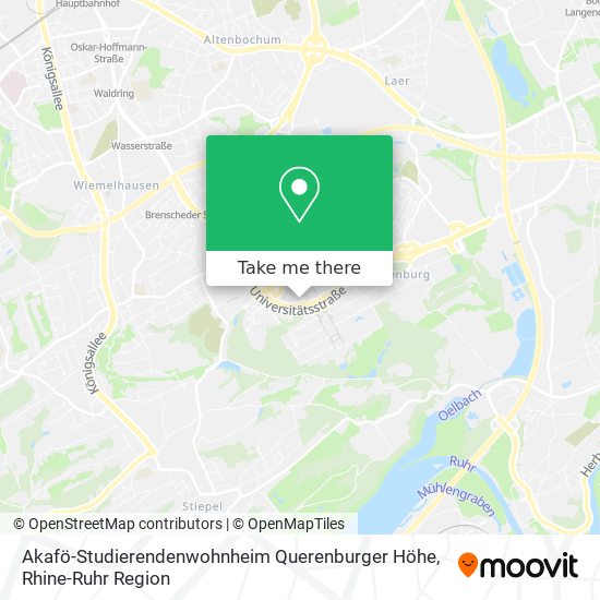 Карта Akafö-Studierendenwohnheim Querenburger Höhe