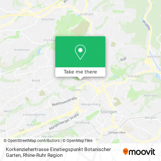Карта Korkenziehertrasse Einstiegspunkt Botanischer Garten