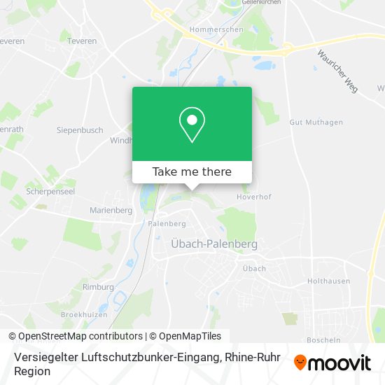Versiegelter Luftschutzbunker-Eingang map