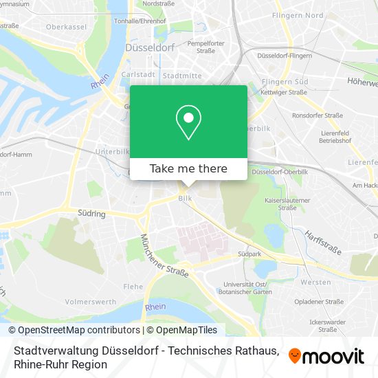 Stadtverwaltung Düsseldorf - Technisches Rathaus map