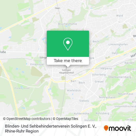Карта Blinden- Und Sehbehindertenverein Solingen E. V.