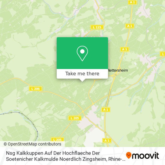 Карта Nsg Kalkkuppen Auf Der Hochflaeche Der Soetenicher Kalkmulde Noerdlich Zingsheim