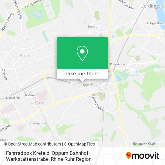 Карта Fahrradbox Krefeld, Oppum Bahnhof, Werkstättenstraße