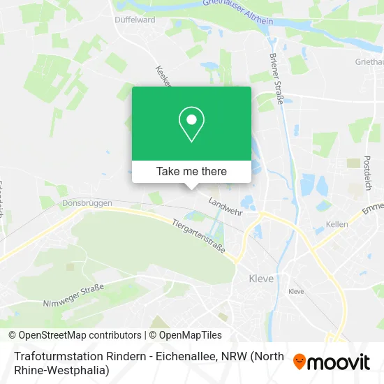 Карта Trafoturmstation Rindern - Eichenallee