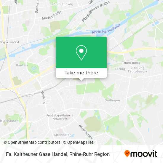 Карта Fa. Kaltheuner Gase Handel