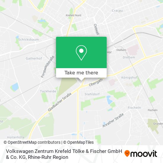 Volkswagen Zentrum Krefeld Tölke & Fischer GmbH & Co. KG map