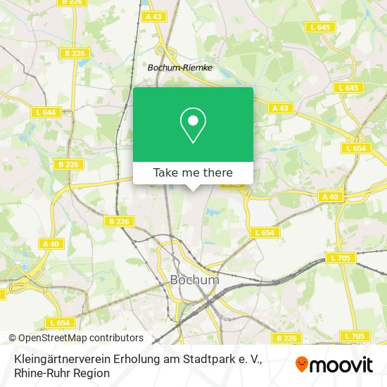 Карта Kleingärtnerverein Erholung am Stadtpark e. V.