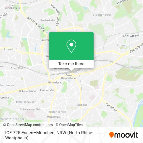 Карта ICE 725 Essen–München