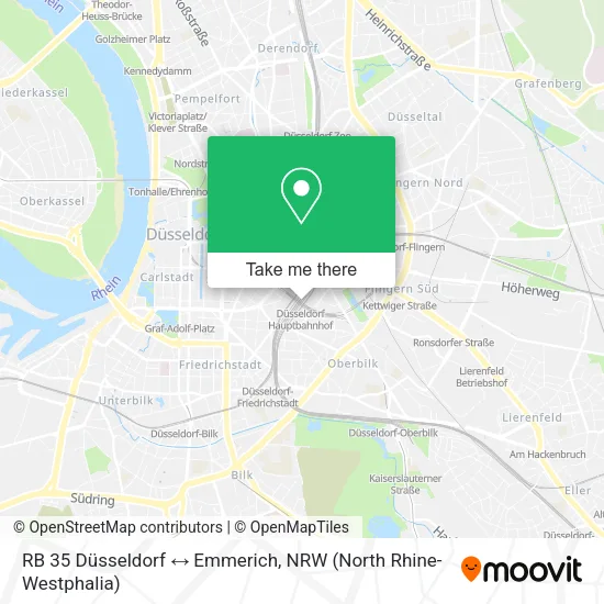 Карта RB 35 Düsseldorf ↔ Emmerich