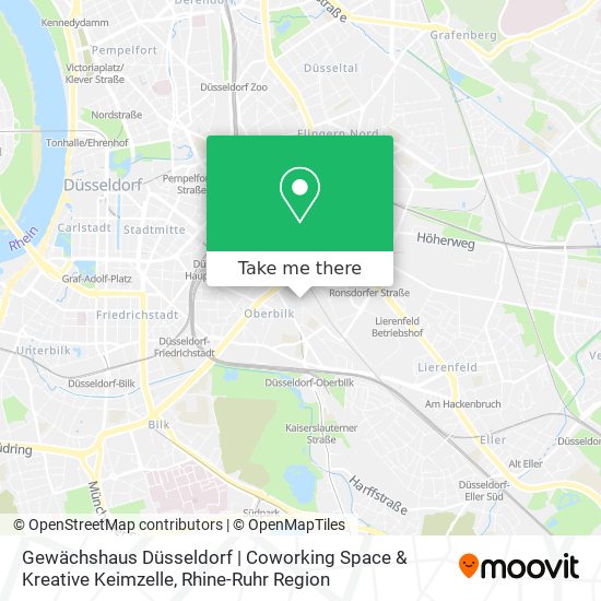Gewächshaus Düsseldorf | Coworking Space & Kreative Keimzelle map