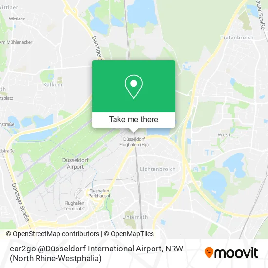 Карта car2go @Düsseldorf International Airport