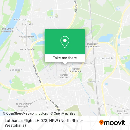 Карта Lufthansa Flight LH 073