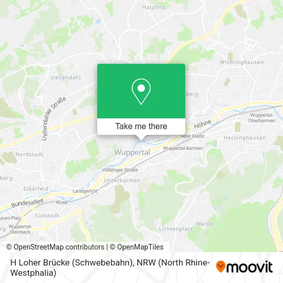 Карта H Loher Brücke (Schwebebahn)