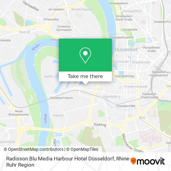 Radisson Blu Media Harbour Hotel Düsseldorf map