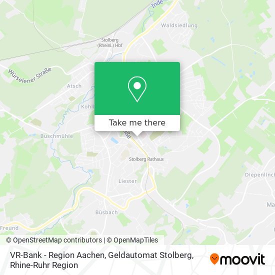 VR-Bank - Region Aachen, Geldautomat Stolberg map