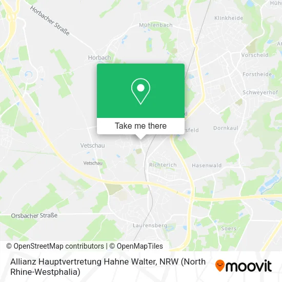 Карта Allianz Hauptvertretung Hahne Walter