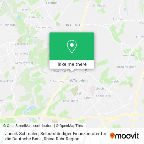 Jannik Schmalen, Selbstständiger Finanzberater für die Deutsche Bank map