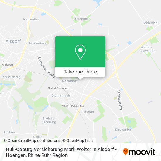 Карта Huk-Coburg Versicherung Mark Wolter in Alsdorf - Hoengen