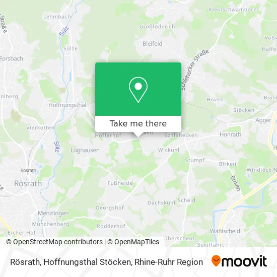 Карта Rösrath, Hoffnungsthal Stöcken