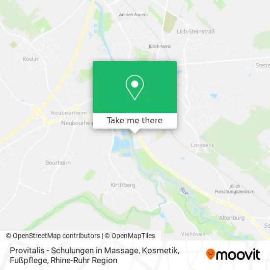 Карта Provitalis - Schulungen in Massage, Kosmetik, Fußpflege