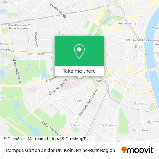 Campus Garten an der Uni Köln map