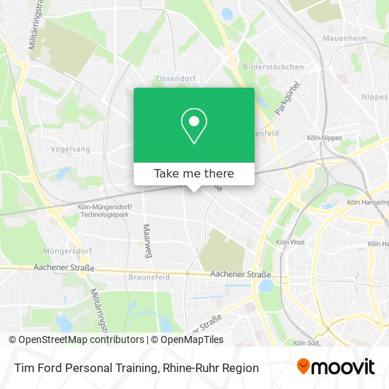 Tim Ford Personal Training map