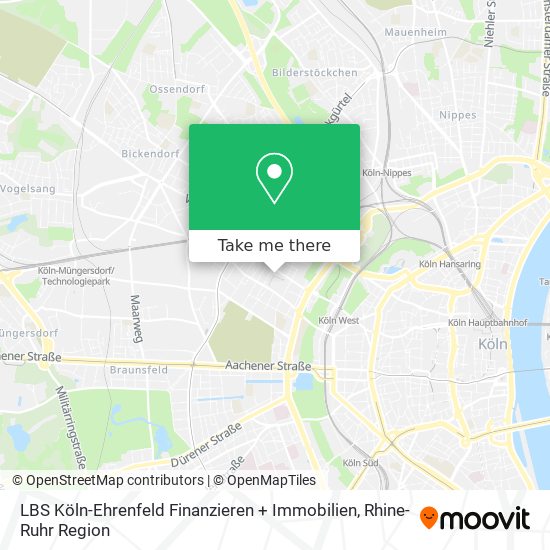 Карта LBS Köln-Ehrenfeld Finanzieren + Immobilien