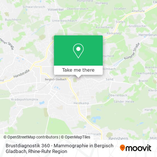 Карта Brustdiagnostik 360 - Mammographie in Bergisch Gladbach