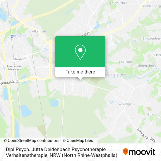 Карта Dipl.Psych. Jutta Deidenbach Psychotherapie Verhaltenstherapie