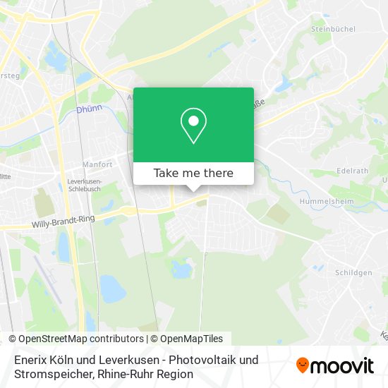 Карта Enerix Köln und Leverkusen - Photovoltaik und Stromspeicher