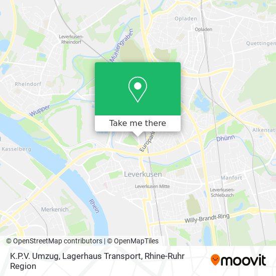 K.P.V. Umzug, Lagerhaus Transport map