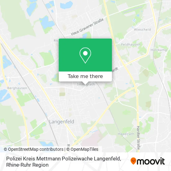 Карта Polizei Kreis Mettmann Polizeiwache Langenfeld