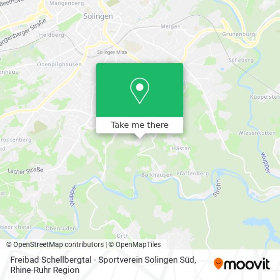 Карта Freibad Schellbergtal - Sportverein Solingen Süd