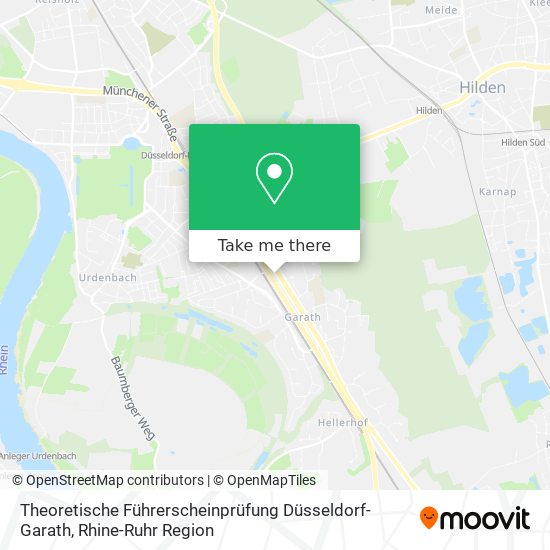 Карта Theoretische Führerscheinprüfung Düsseldorf-Garath