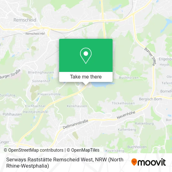 Карта Serways Raststätte Remscheid West