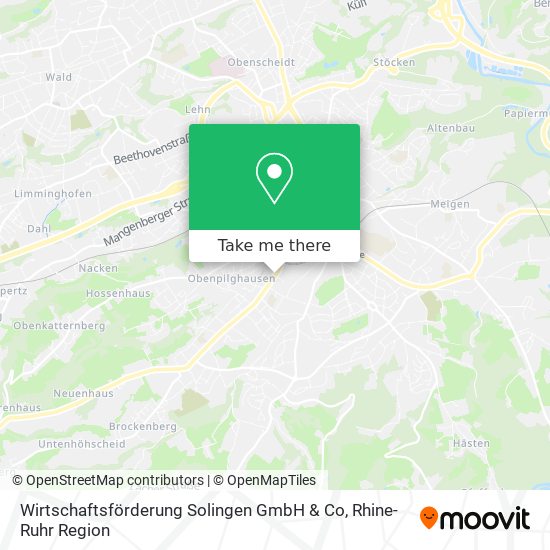Карта Wirtschaftsförderung Solingen GmbH & Co