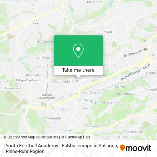 Youth Football Academy - Fußballcamps in Solingen map