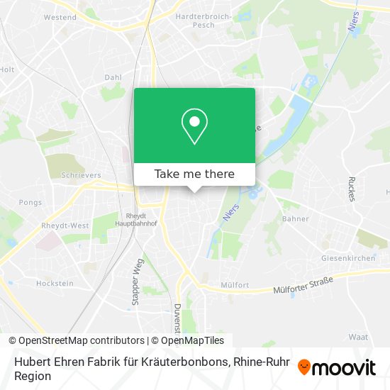 Hubert Ehren Fabrik für Kräuterbonbons map