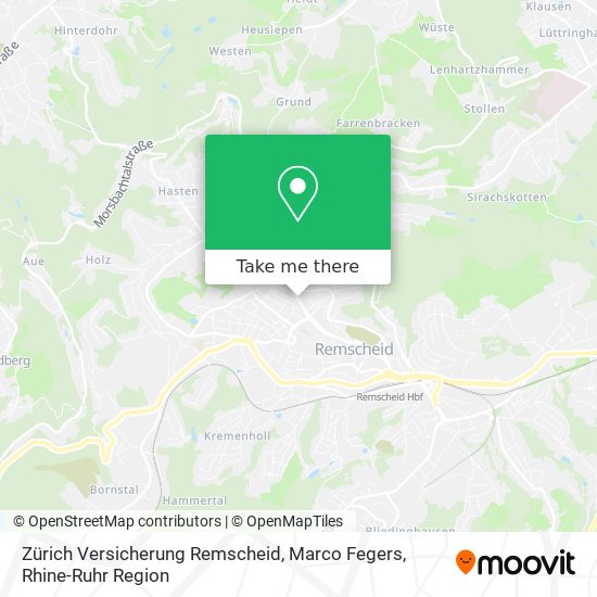 Карта Zürich Versicherung Remscheid, Marco Fegers