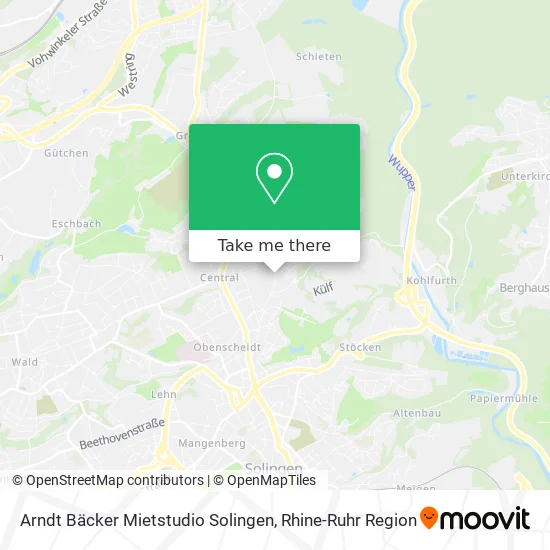 Карта Arndt Bäcker Mietstudio Solingen