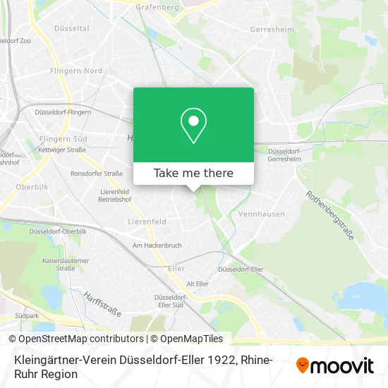 Карта Kleingärtner-Verein Düsseldorf-Eller 1922