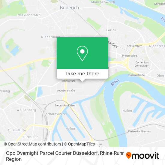 Карта Opc Overnight Parcel Courier Düsseldorf