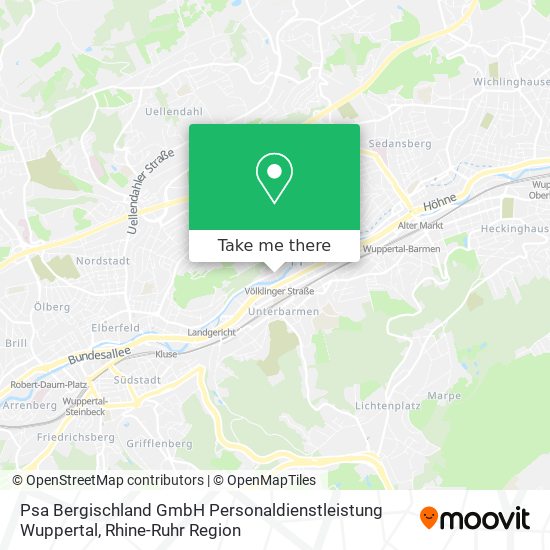 Карта Psa Bergischland GmbH Personaldienstleistung Wuppertal