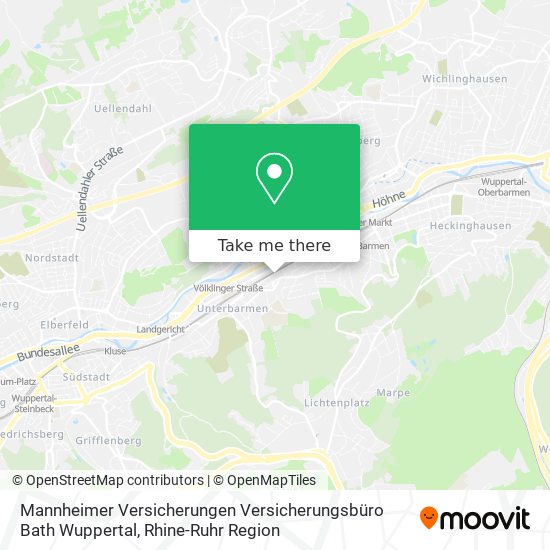 Карта Mannheimer Versicherungen Versicherungsbüro Bath Wuppertal