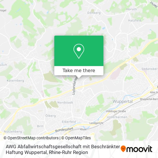 Карта AWG Abfallwirtschaftsgesellschaft mit Beschränkter Haftung Wuppertal