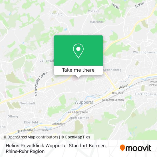 Helios Privatklinik Wuppertal Standort Barmen map