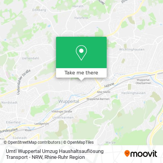 Карта Umtl Wuppertal Umzug Haushaltsauflösung Transport - NRW