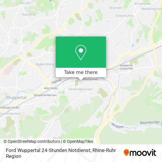 Ford Wuppertal 24-Stunden Notdienst map