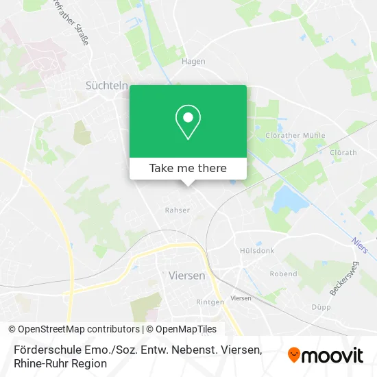 Карта Förderschule Emo. / Soz. Entw. Nebenst. Viersen