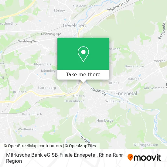 Карта Märkische Bank eG SB-Filiale Ennepetal